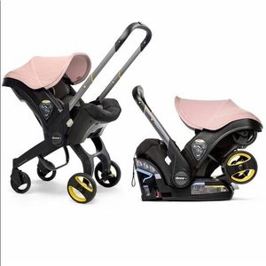 doona stroller base and rain cover light pink